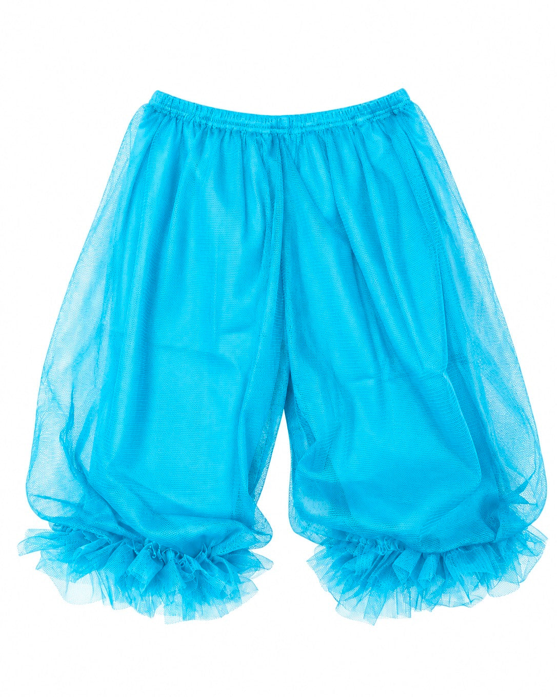 Toddler Girls’ Cotton Balloon Capri Pants with Tulle Overlay - Aqua Blue