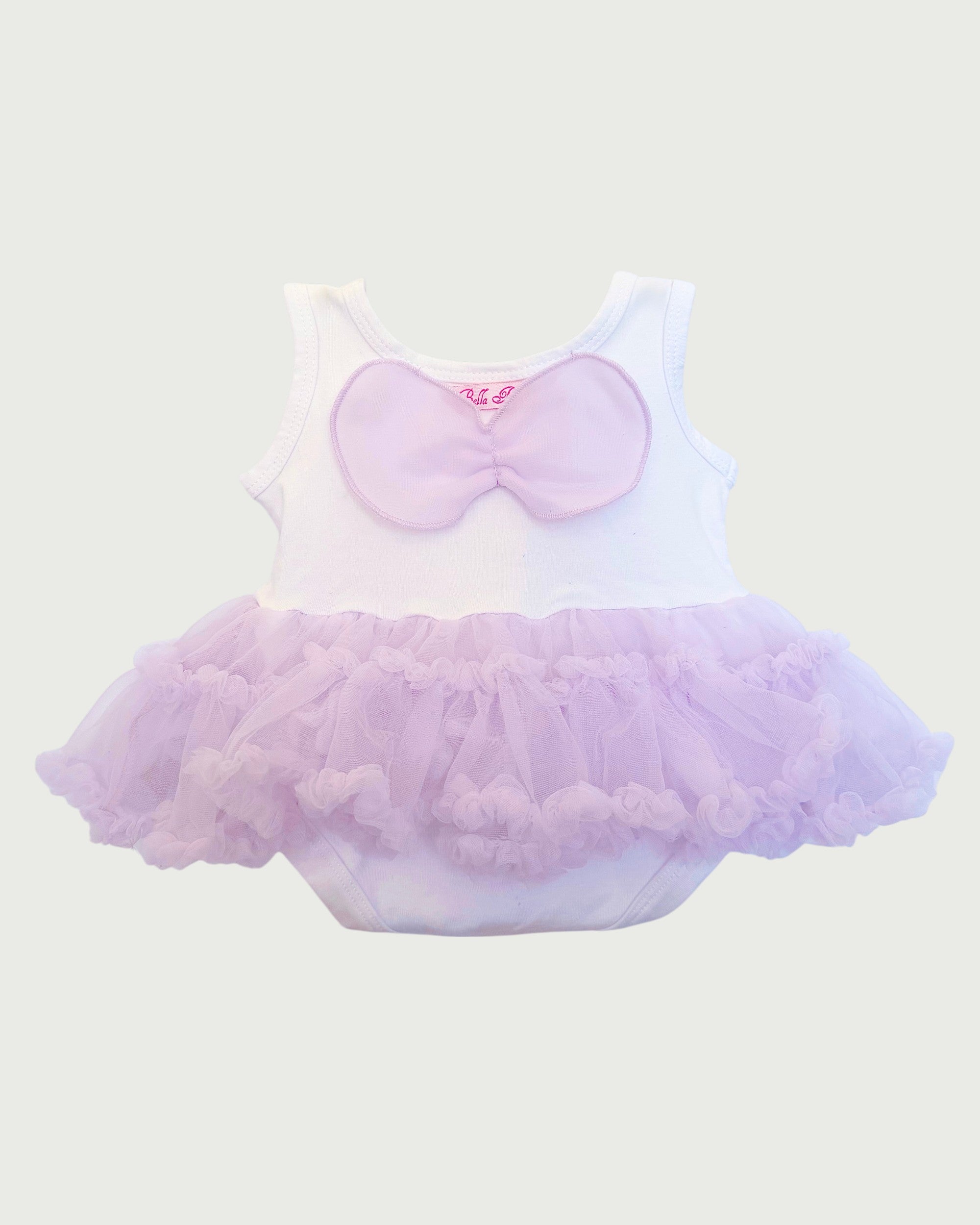 Baby Angel Wing Cotton Onesie Tutu Dress - Lavender