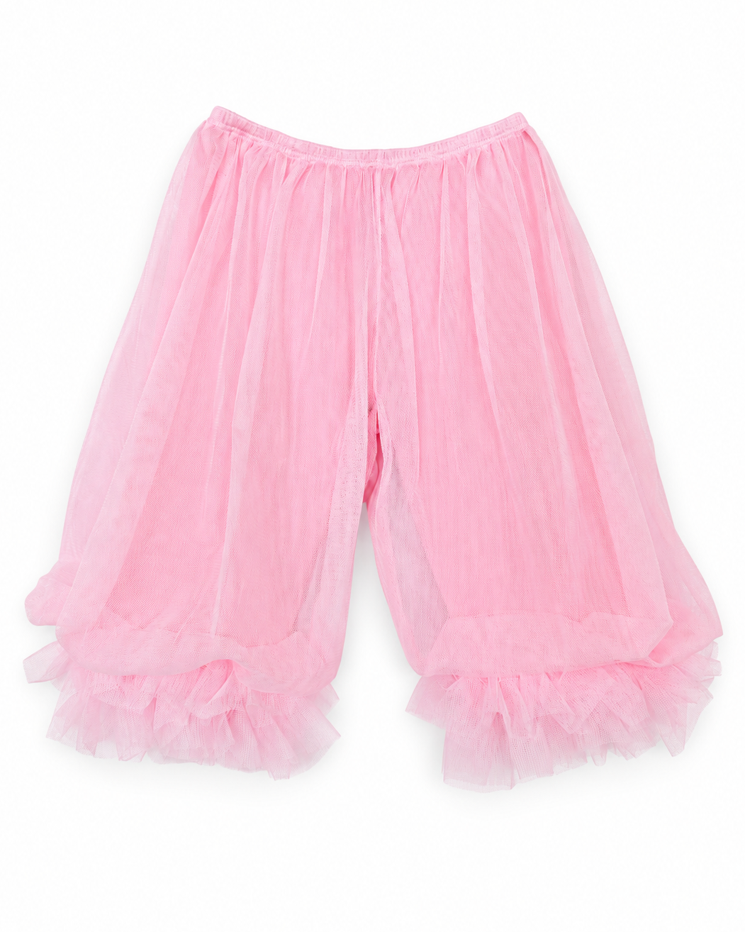 Toddler Girls’ Cotton Balloon Capri Pants with Tulle Overlay - Pink