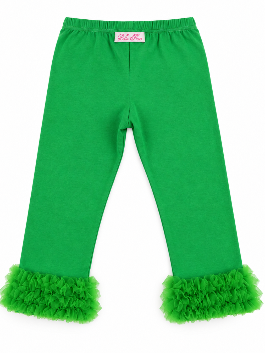 Baby And Toddler Girls Ruffle Fluff Leggings - Christmas Green