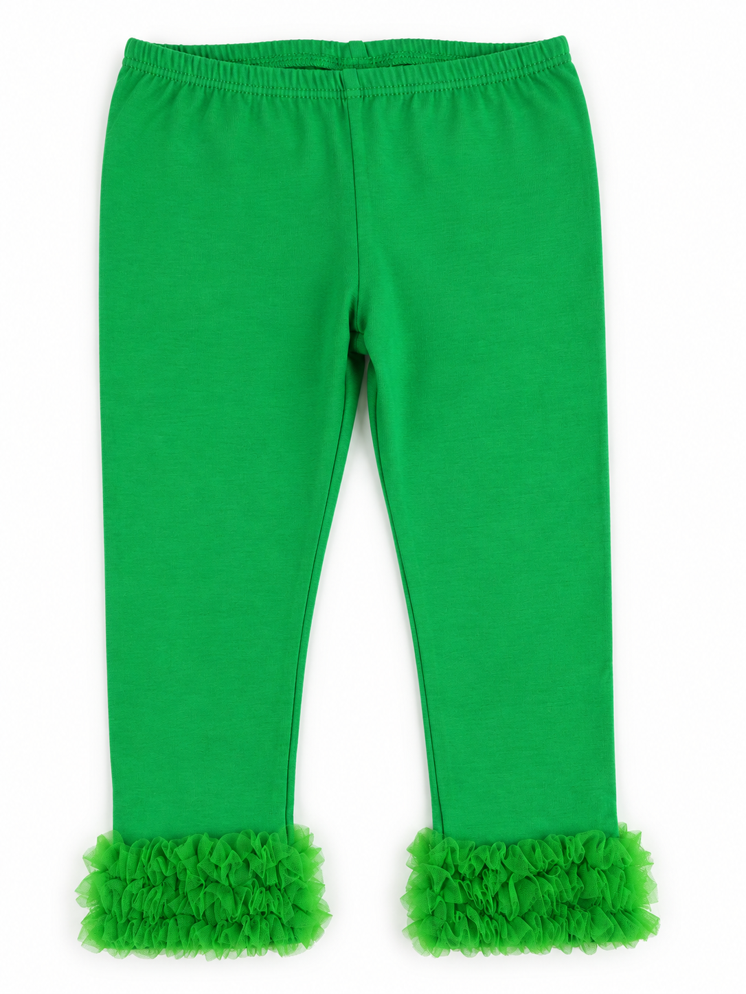Baby And Toddler Girls Ruffle Fluff Leggings - Christmas Green