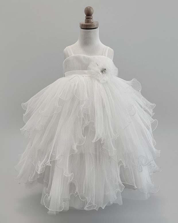 Mini Gigi Pleated Tulle Fairy Dress with Empire Waist