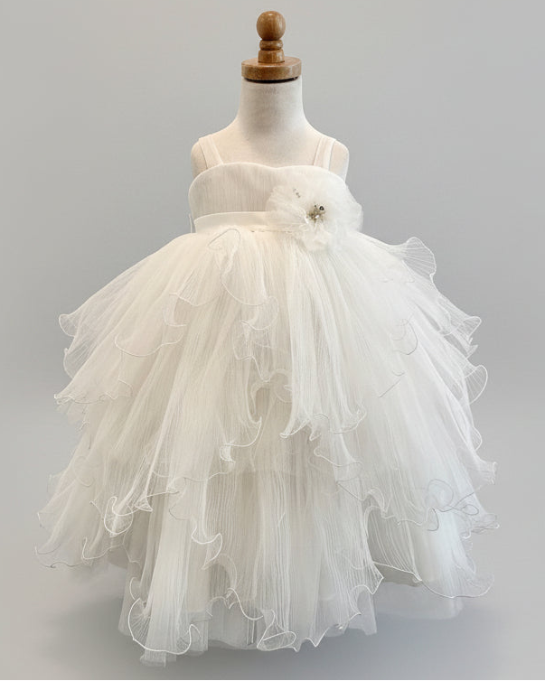 Mini Gigi Pleated Tulle Fairy Dress with Empire Waist