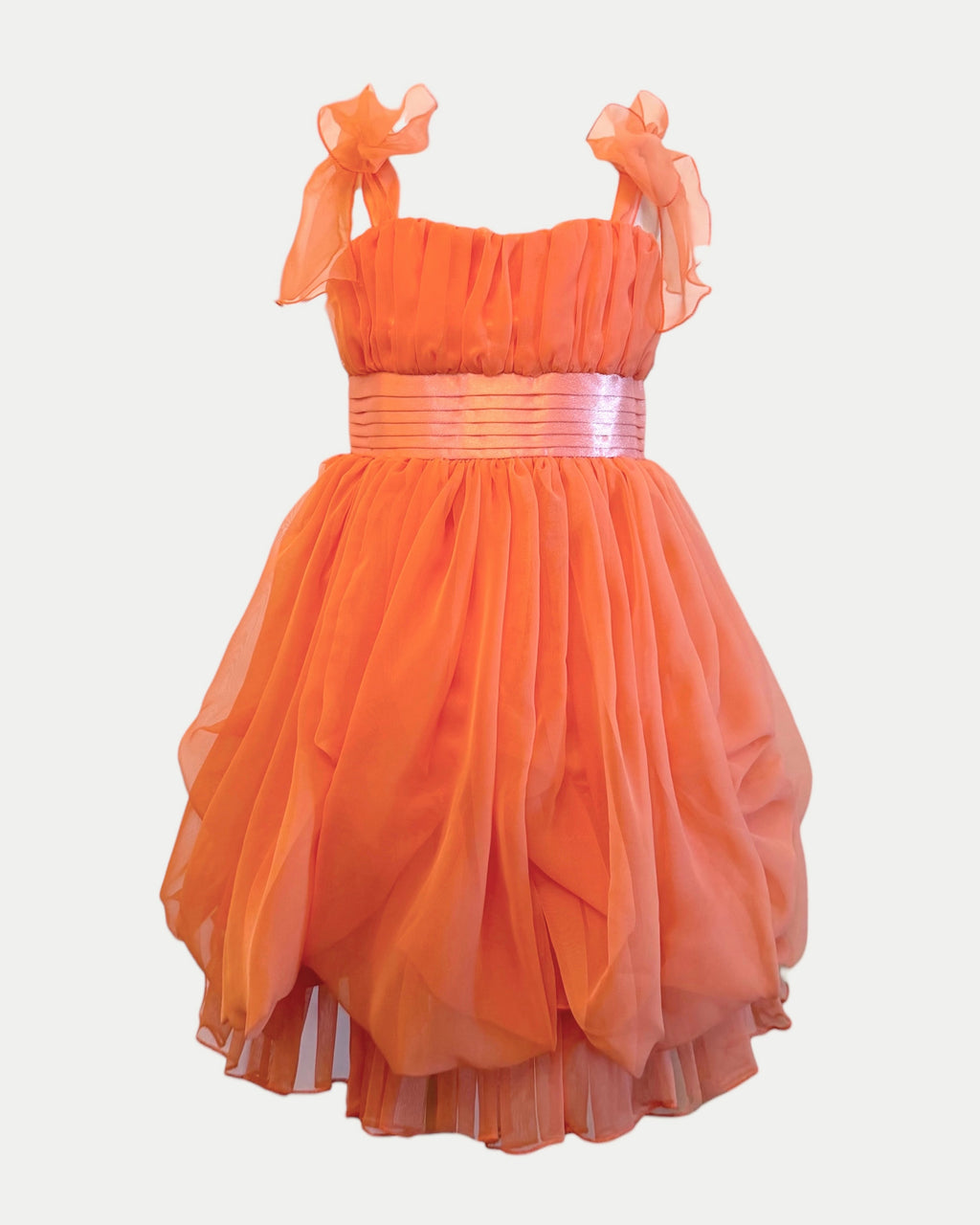 Organza Self-Tie Bubble Party Dress