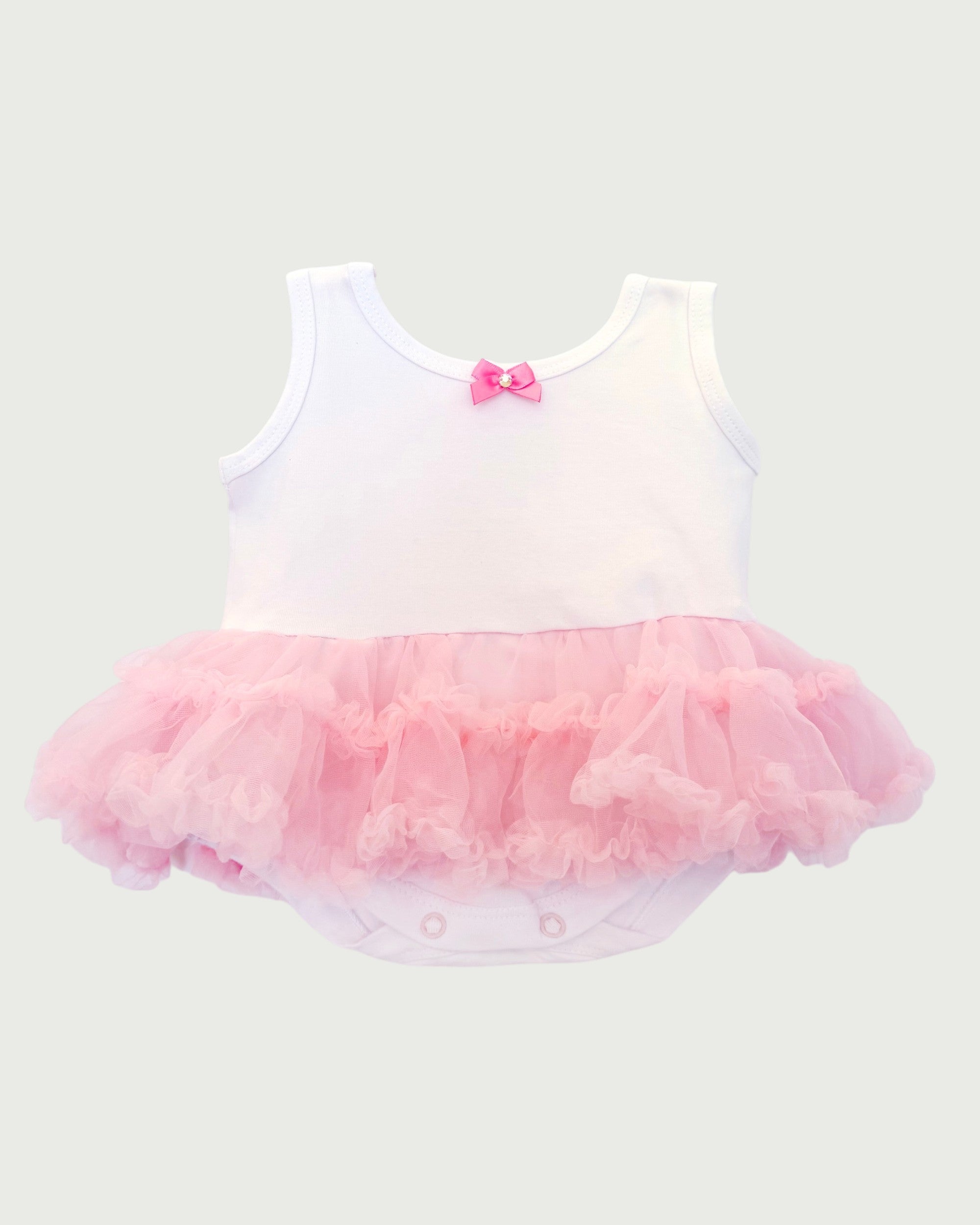 Baby Angel Wing Cotton Onesie Tutu Dress - Pink