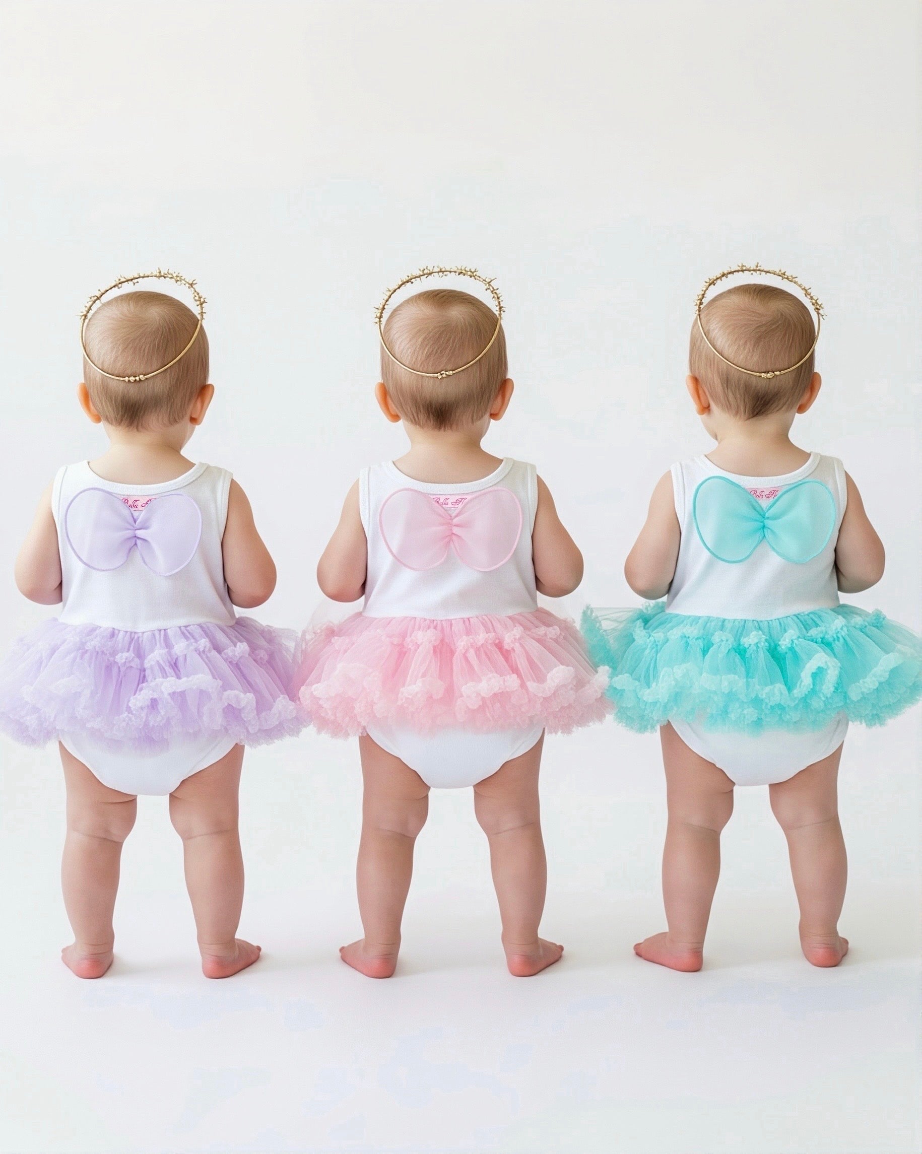 Baby Angel Wing Cotton Onesie Tutu Dress - Lavender