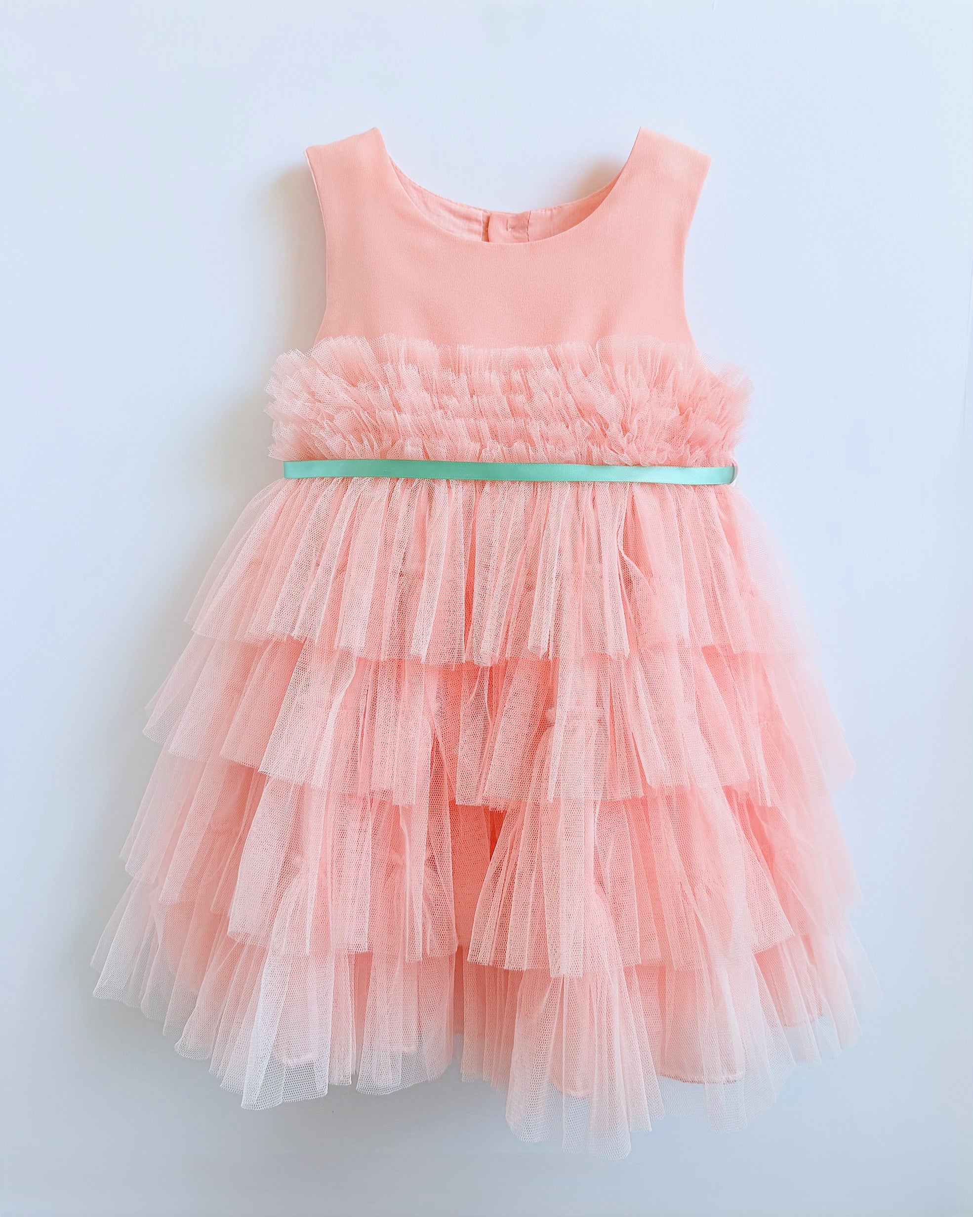 Amber Chiffon with Crumb Catcher Tulle Dress