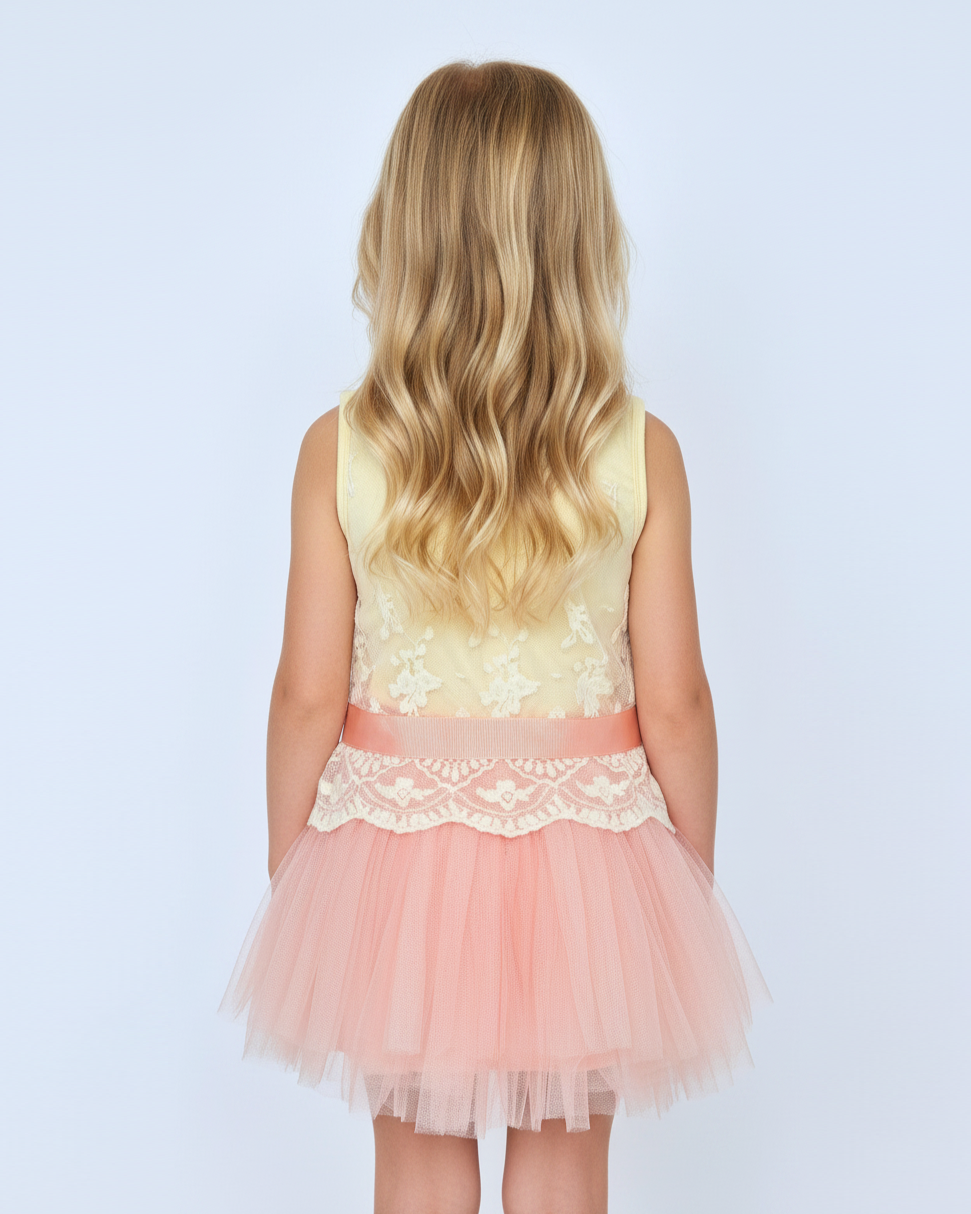 Ashley Cotton and Lace Drop Waist Dress