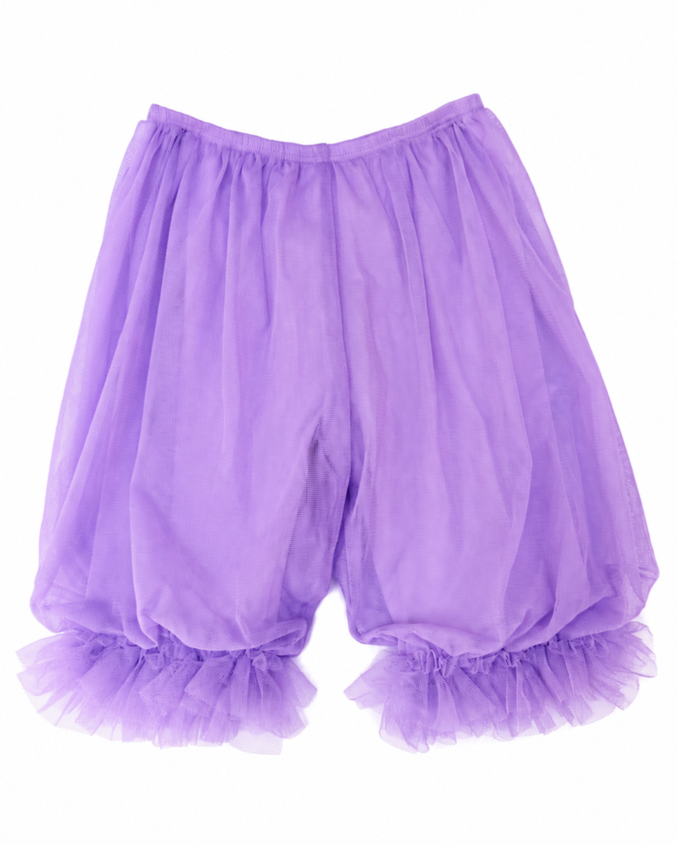 Toddler Girls’ Cotton Balloon Capri Pants with Tulle Overlay - Lavender