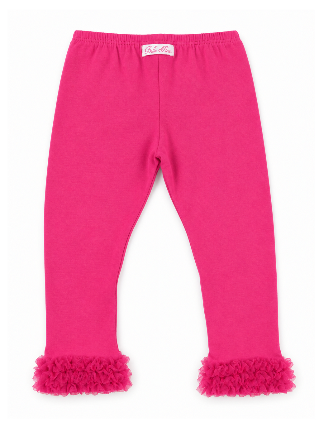 Baby And Toddler Girls Ruffle Fluff Leggings - Raspberry Red