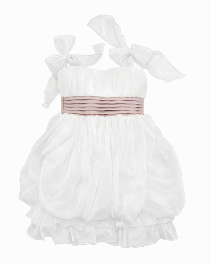 Organza Self-Tie Bubble Party Dress