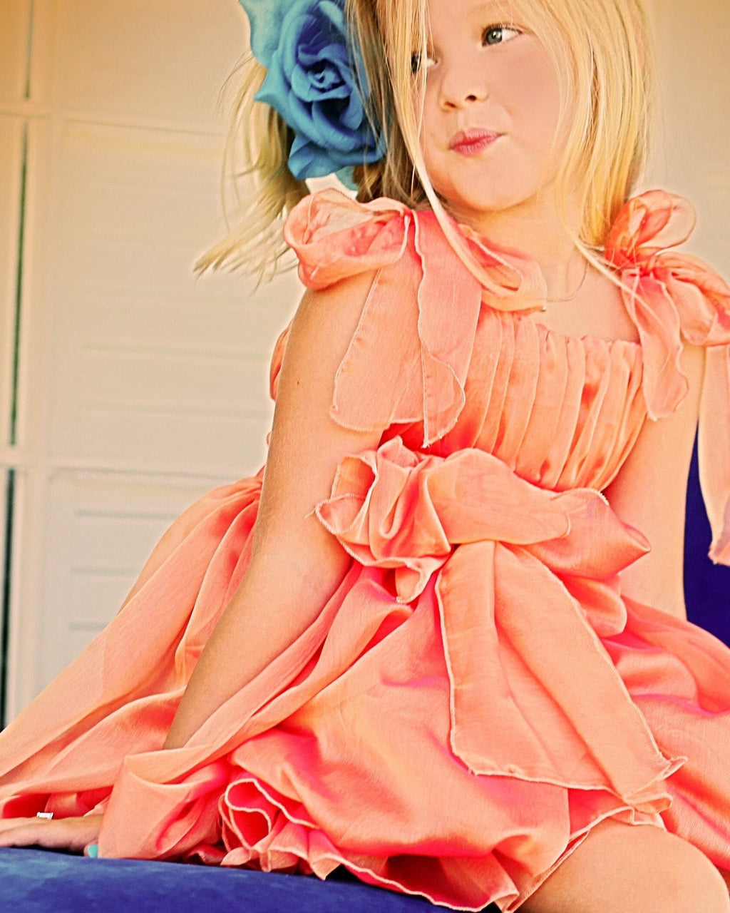 Organza Self-Tie Bubble Party Dress