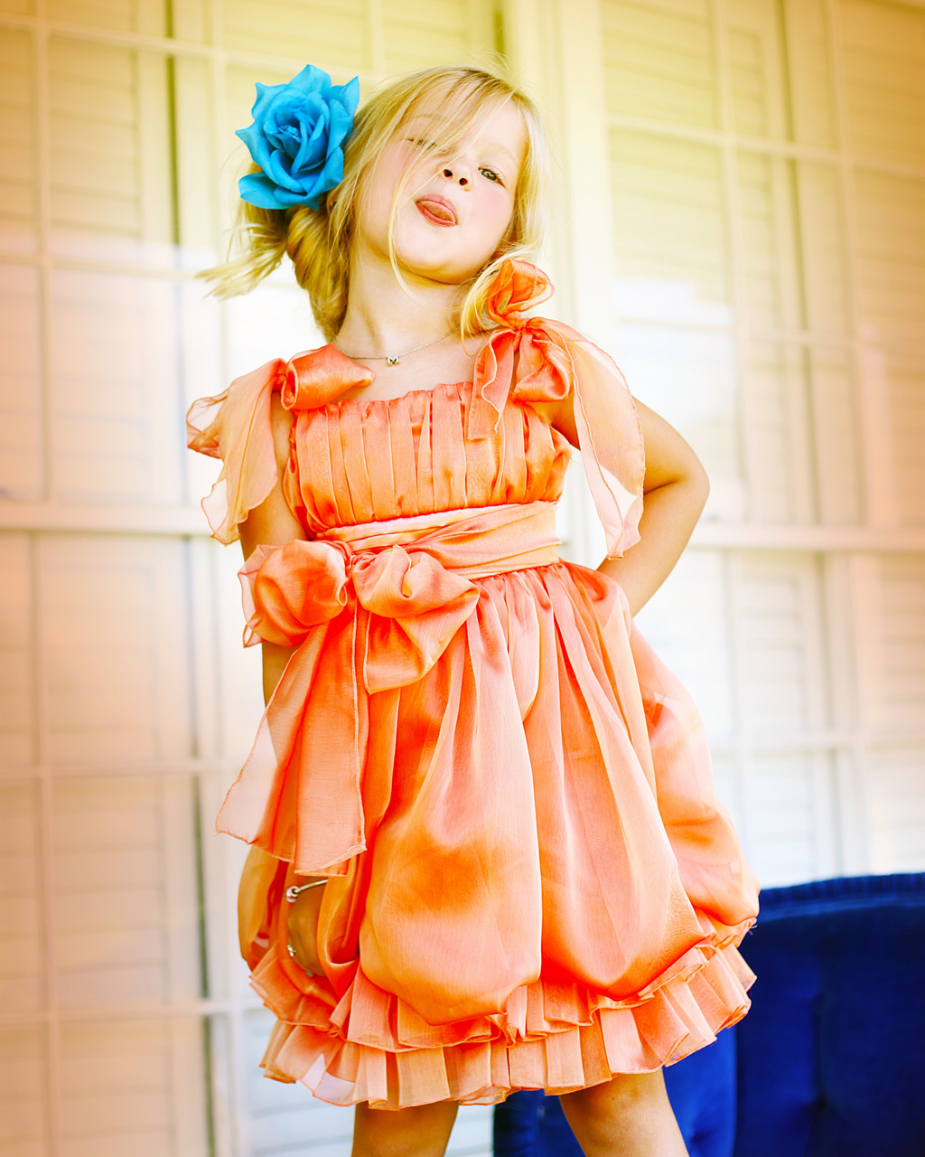 Organza Self-Tie Bubble Party Dress