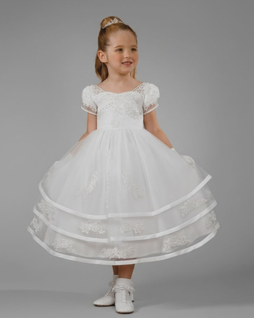 Caroline Pink Satin + Organza Formal Dress