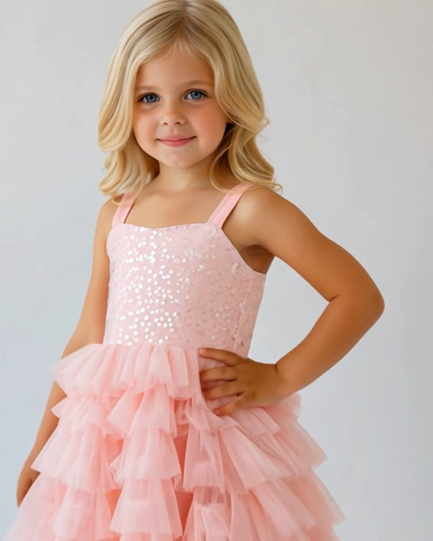 Allison Cotton Sequin Top with Tulle Dress