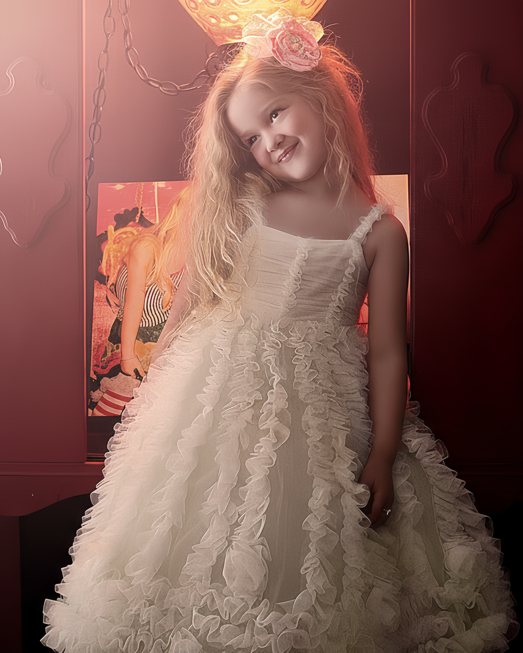 Soft Tulle Ruffle Tiered Dress - White & Ivory