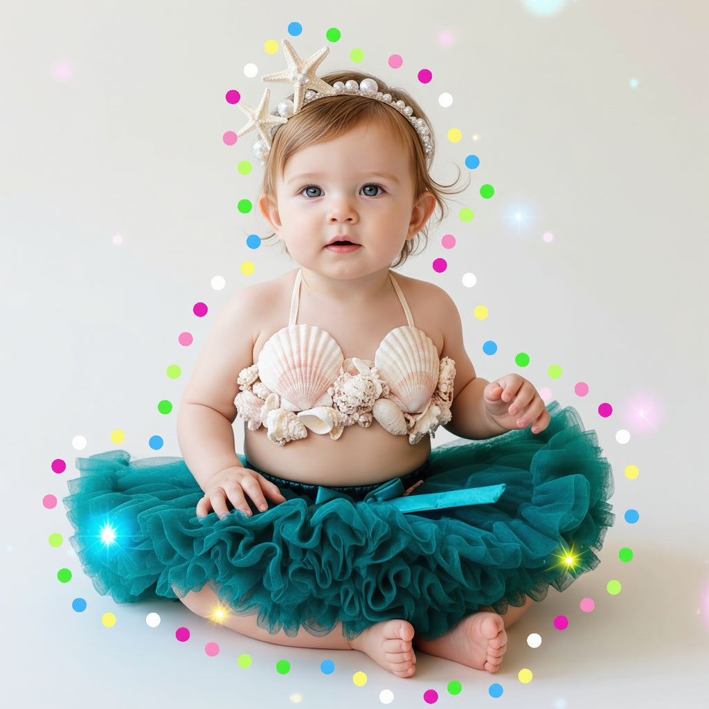 Mermaid Baby Tutu Costume Teal Blue